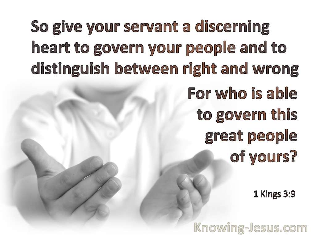 1 Kings 3:9 Give Your Servant An Understanding Heart (white)